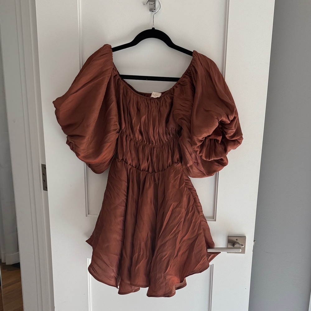 Altar'd State Terracotta Puff Sleeve Dress